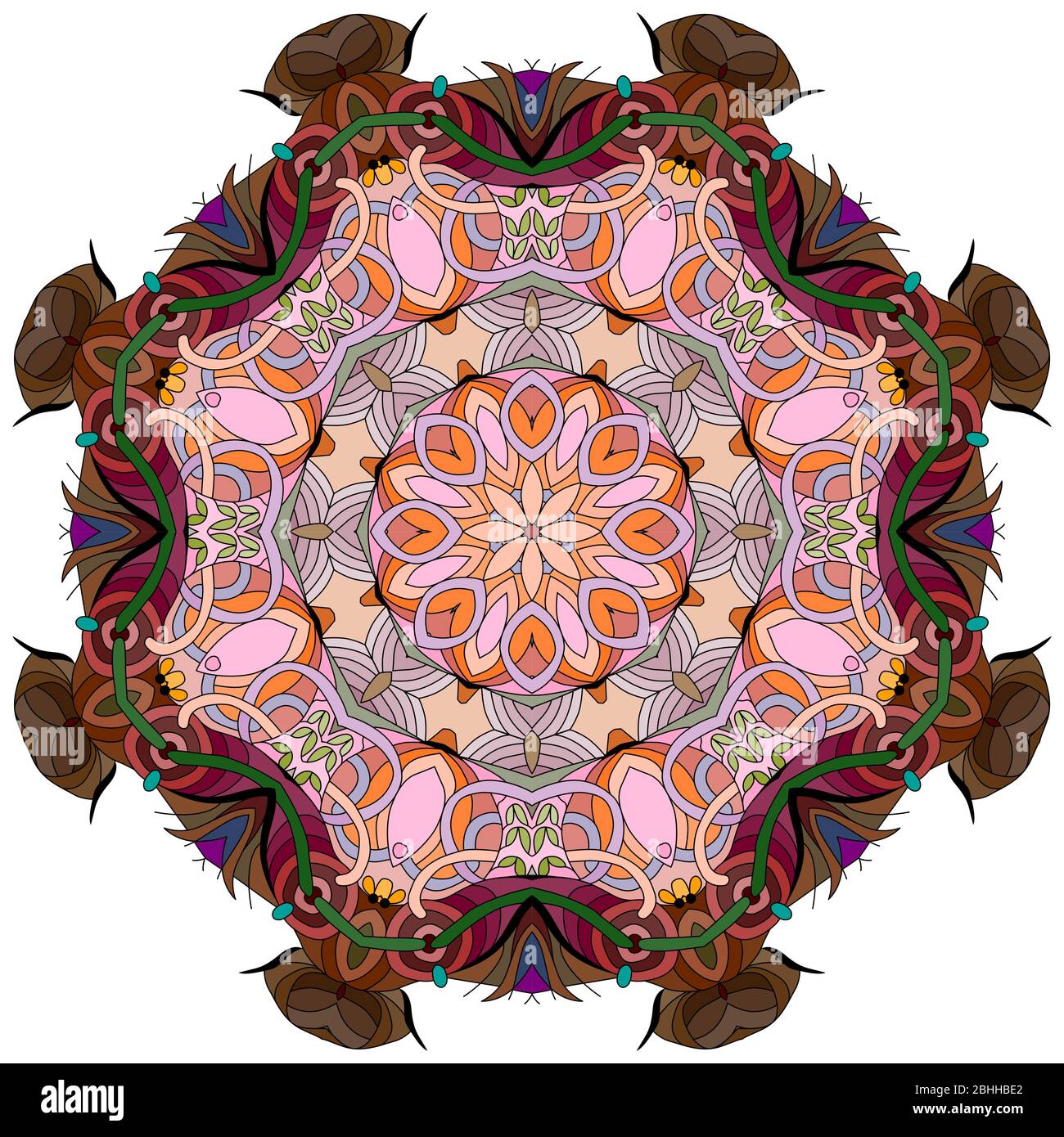 Download Colorful cute Mandalas. Decorative unusual round ornaments ...