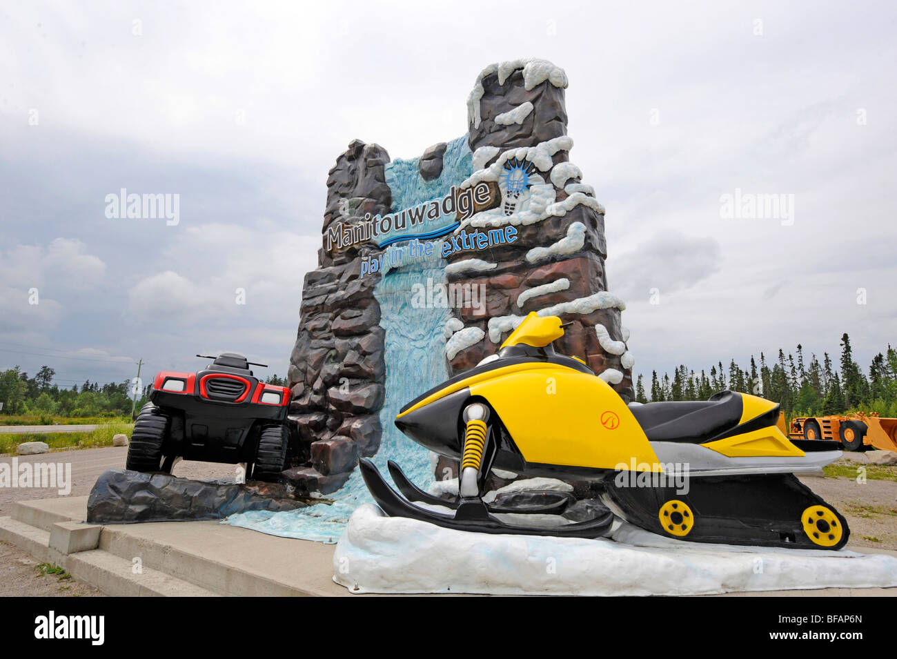 Manitouwadge turnoff at Highway 17 and 614 extreme sports attraction