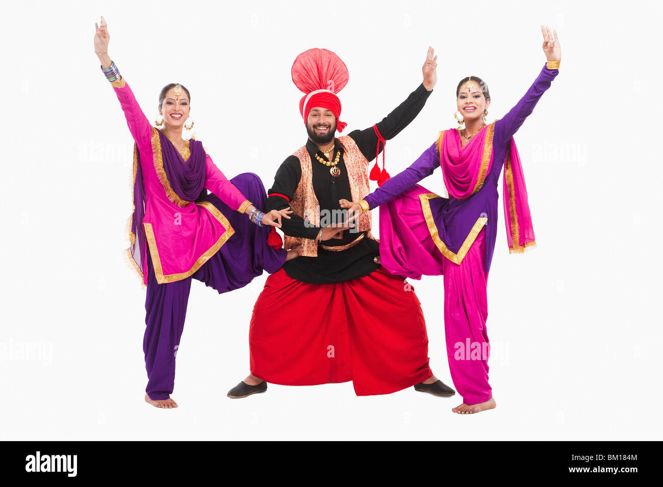 Bhangra the traditional folk dance from Punjab in North India Stock