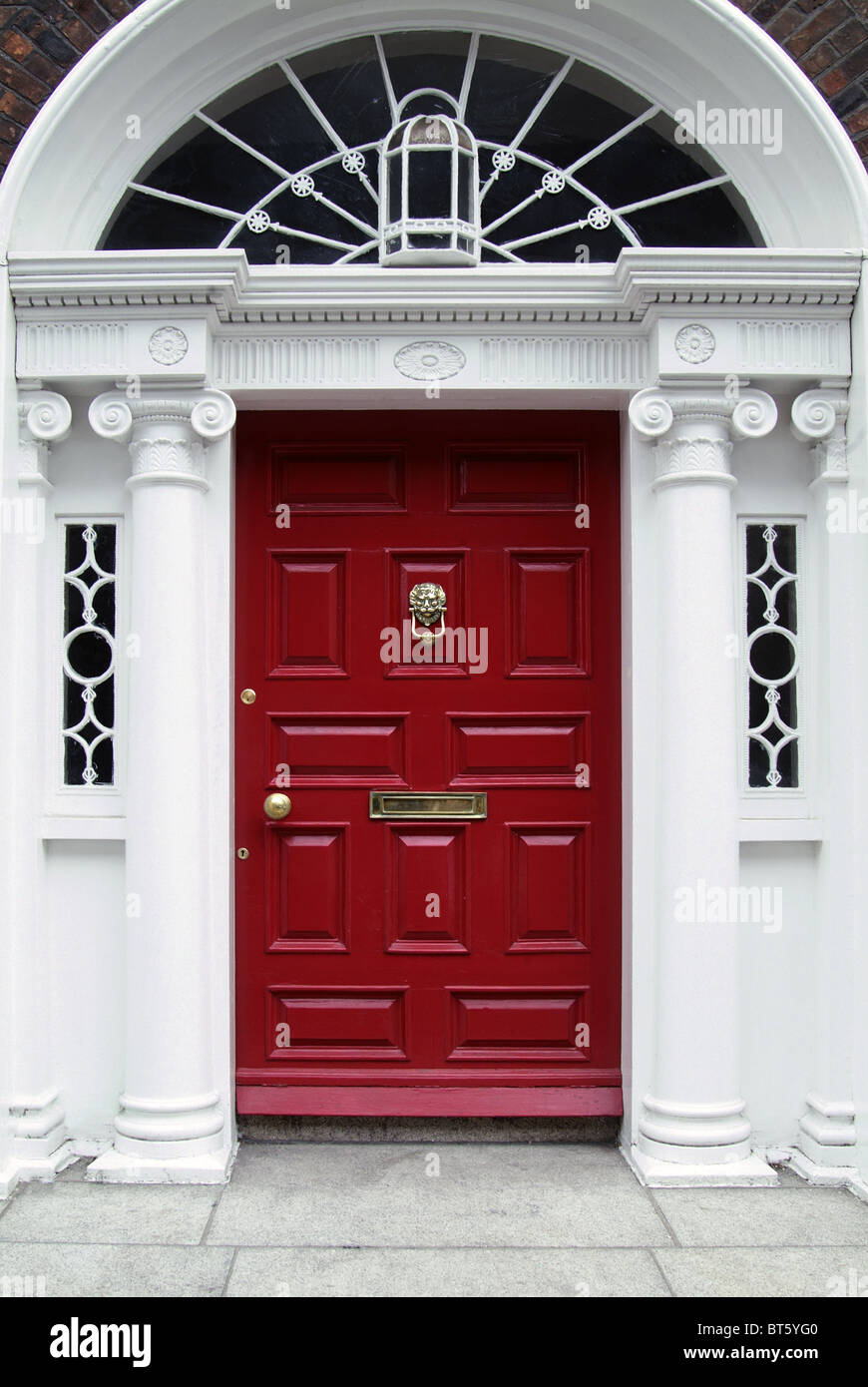 front door Dublin Ireland southern terrace entrance Stock