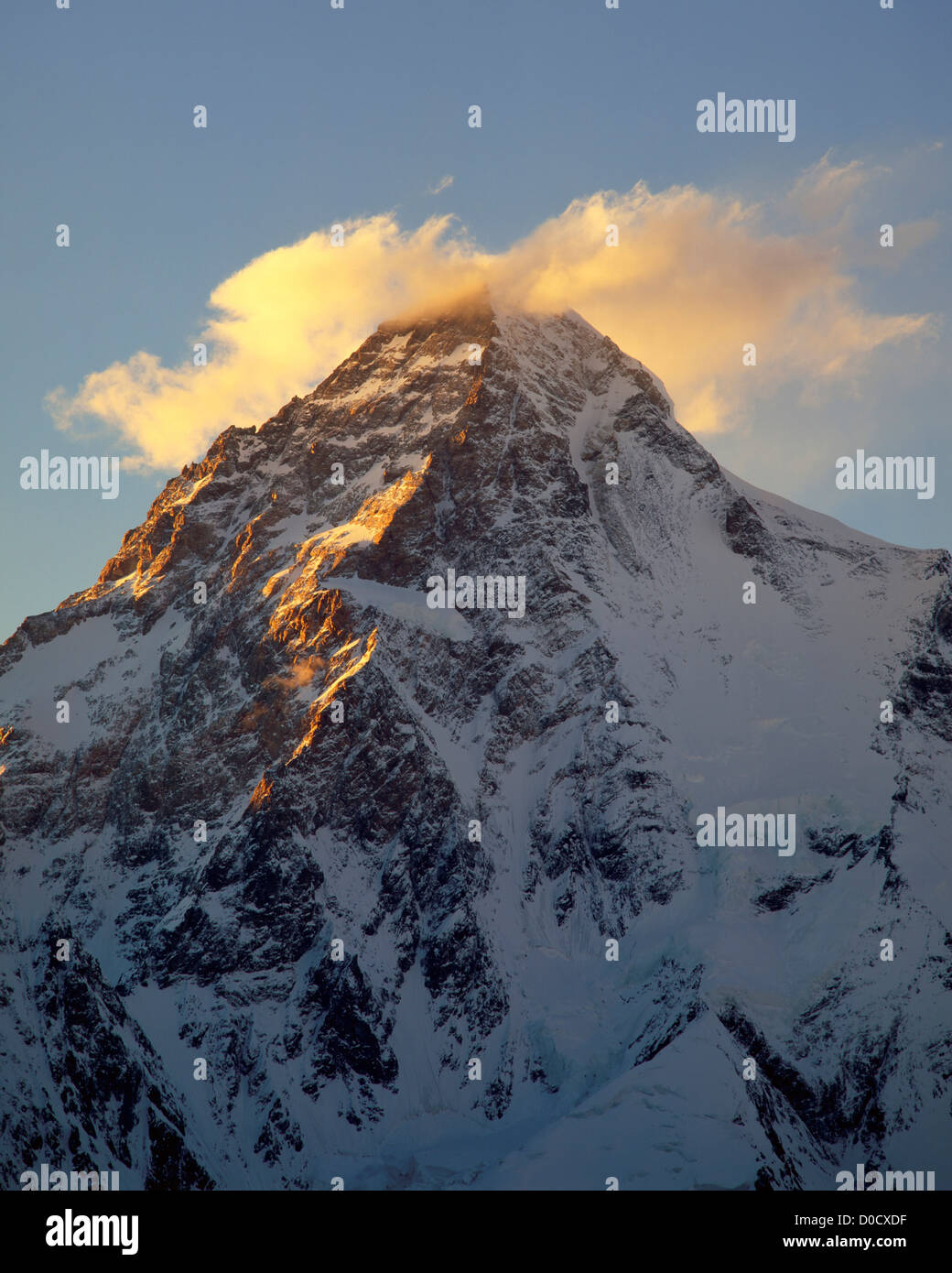 Clouds Ring the Summit of K2 At Sunset Stock Photo - Alamy