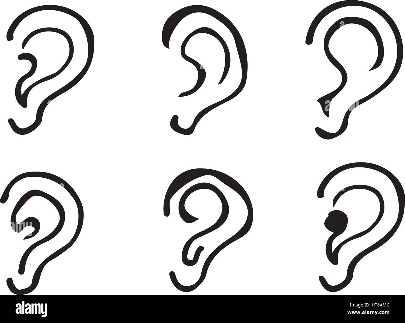 Hand draw ear icon illustration doodle design Stock Vector Image & Art ...