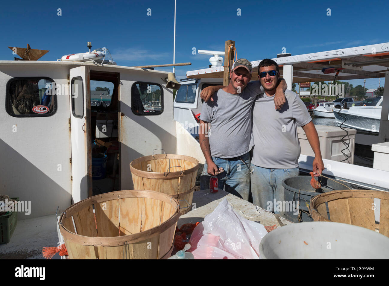 Tilghman Island, Maryland Commerical crab fisherman on the Stock