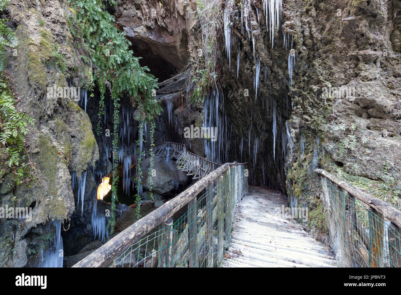 Europe, Italy, Veneto, Treviso, Fregona. The Caves of Caglieron in