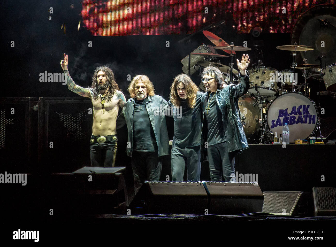 The English  rock  band  Black Sabbath performs a live 