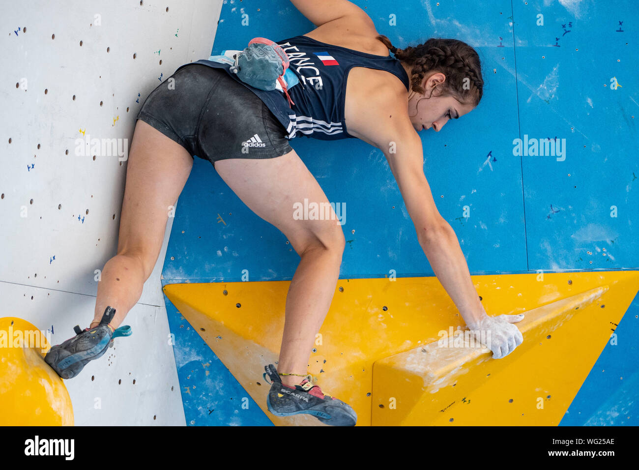 Luce Douady of France during the IFSC Climbing Youth World