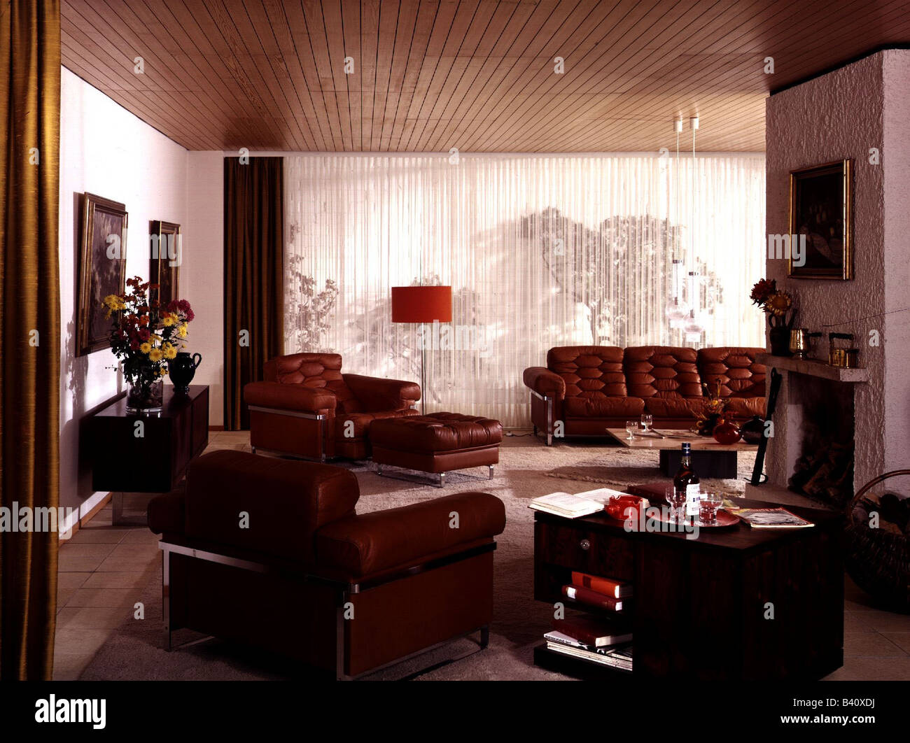 Einrichtung, Wohnzimmer, 1970er, 70er Stockfotografie - Alamy